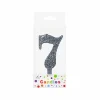 Glitter Silver Number Candle 7