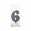 Glitter Silver Number Candle 6