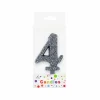 Glitter Silver Number Candle 4