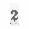 Glitter Silver Number Candle 2