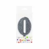Glitter Silver Number Candle 0