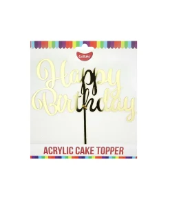 Gold Acrylic Happy Birthday Topper