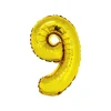 Gold Air Fill Number 9 Balloon