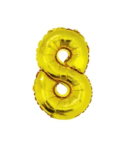 Gold Air Fill Number 8 Balloon