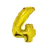 Gold Air Fill Number 4 Balloon