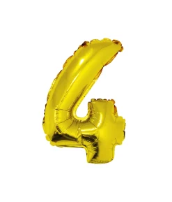 Gold Air Fill Number 4 Balloon