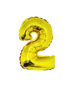 Gold Air Fill Number 2 Balloon