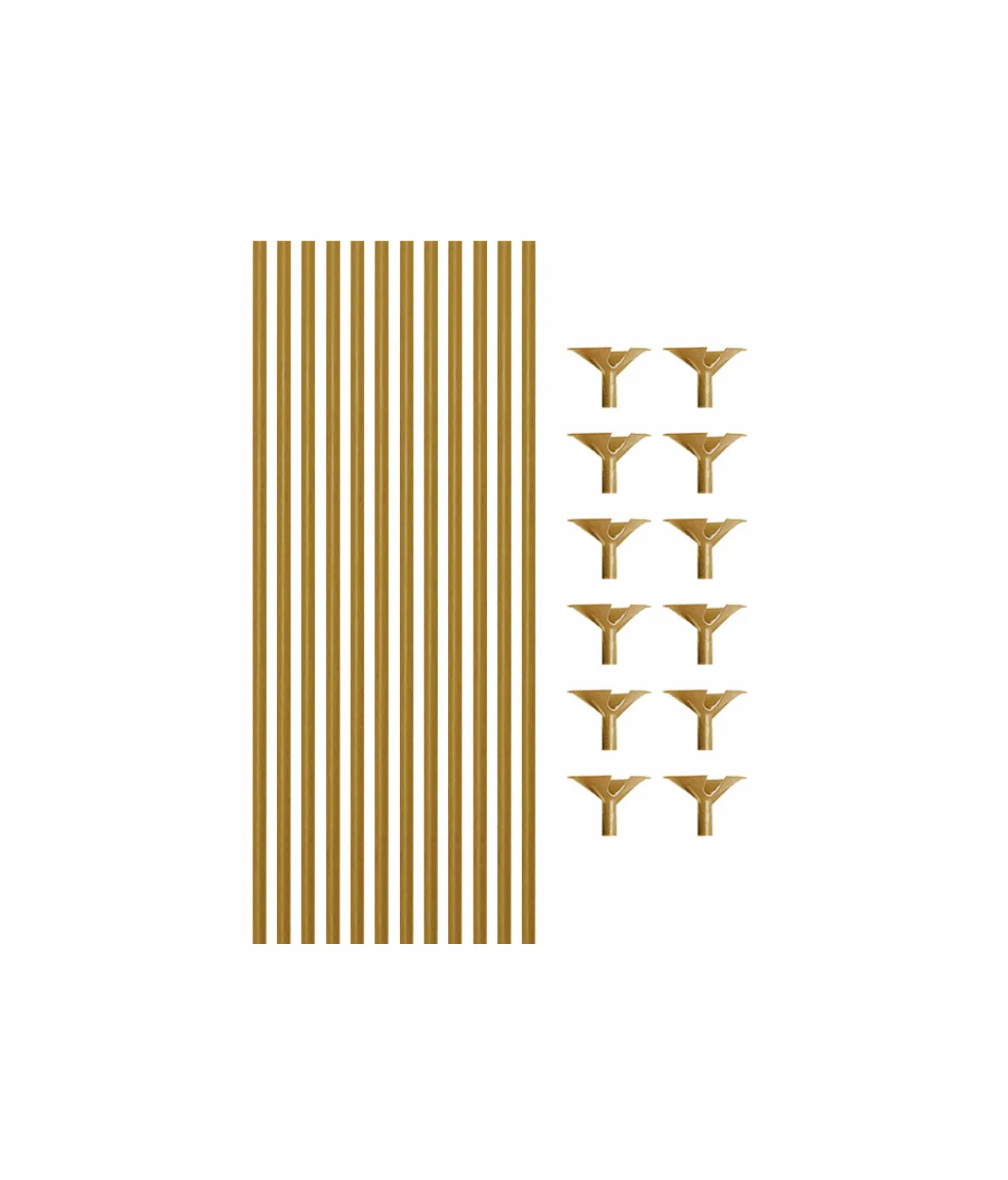 Gold Balloon Stick & Cup Set 12pk