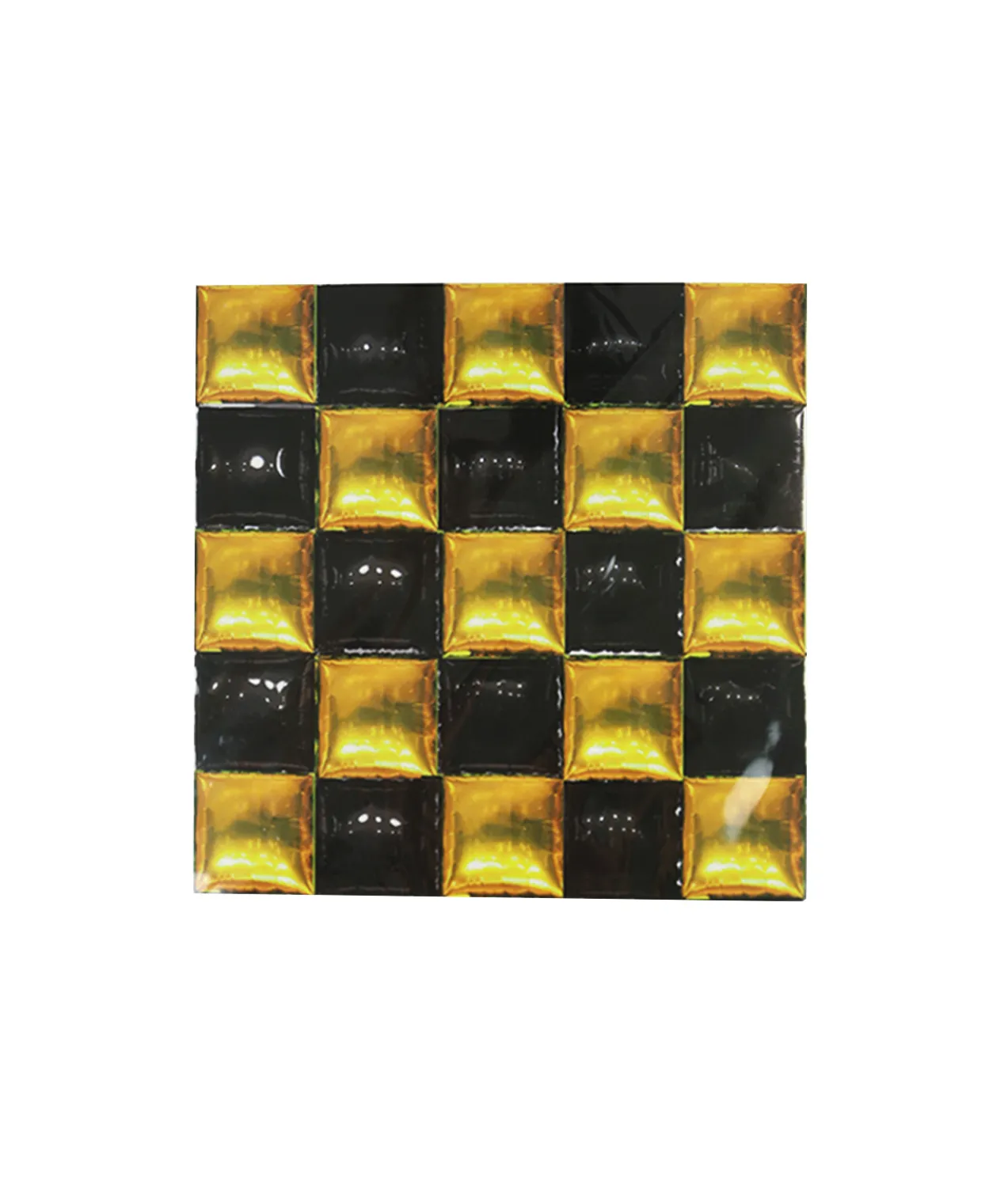 Gold & Black Double-Sided Square Foil Balloon 25pc