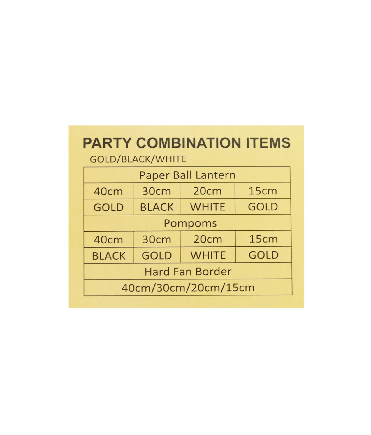 Gold/Black/White Decoration Wall Kit