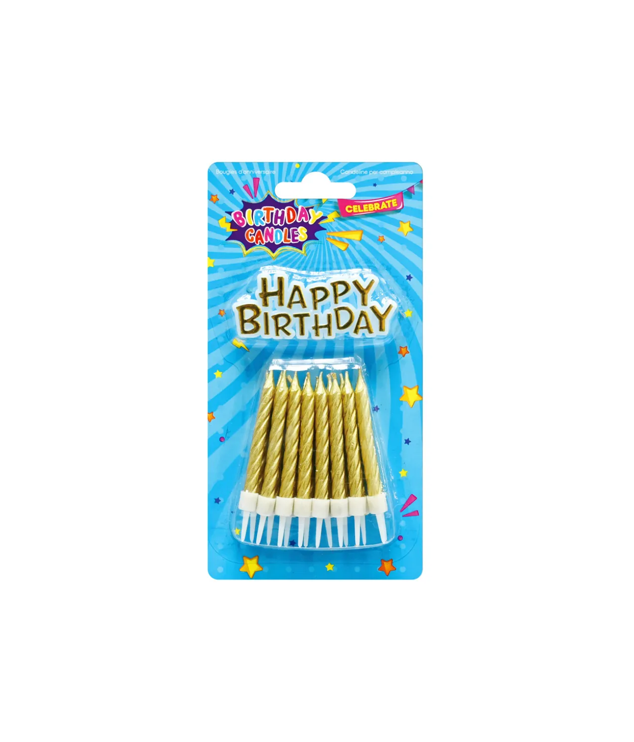 Gold Candles With Holder 16pk