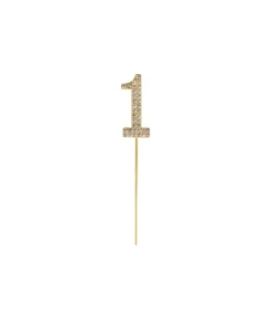 Gold Diamond Cake Topper Number 1