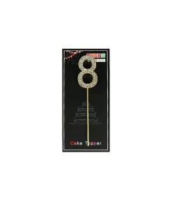 Gold Diamond Cake Topper Number 8
