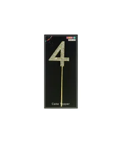 Gold Diamond Cake Topper Number 4