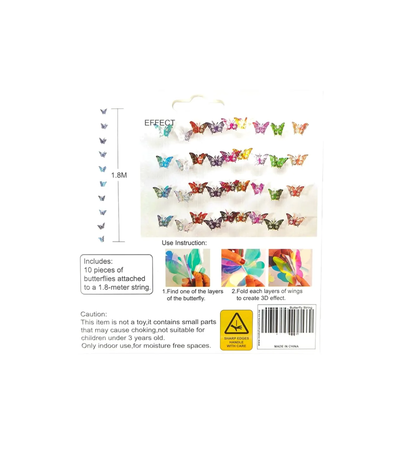 Golden Hollowed-out Butterfly String 1.8m