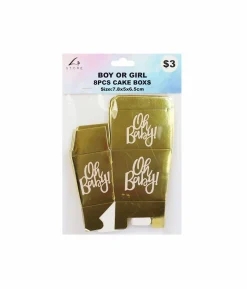 Golden Oh Baby Cake Boxes 7.8x5x6.5cm 8Pcs