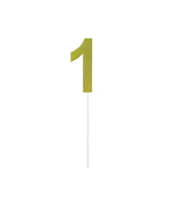 Gold Glitter Cake Topper Number 1