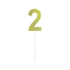 Gold Glitter Cake Topper Number 2