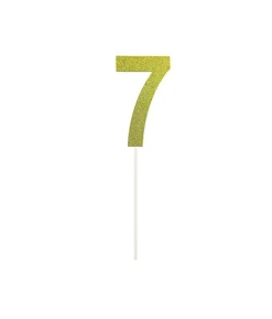 Gold Glitter Cake Topper Number 7