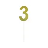 Gold Glitter Cake Topper Number 3