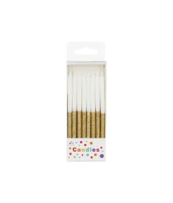 Gold Glitter Candles 24pk