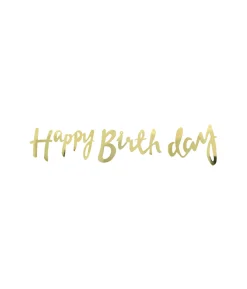 Gold Happy Birthday Banner