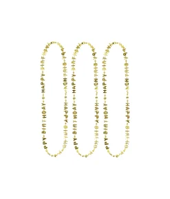 Gold Happy Birthday Necklaces 78cm 3pk