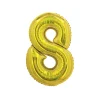 Gold Holographic Foil Number Balloon 8