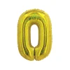 Gold Holographic Foil Number Balloon 0