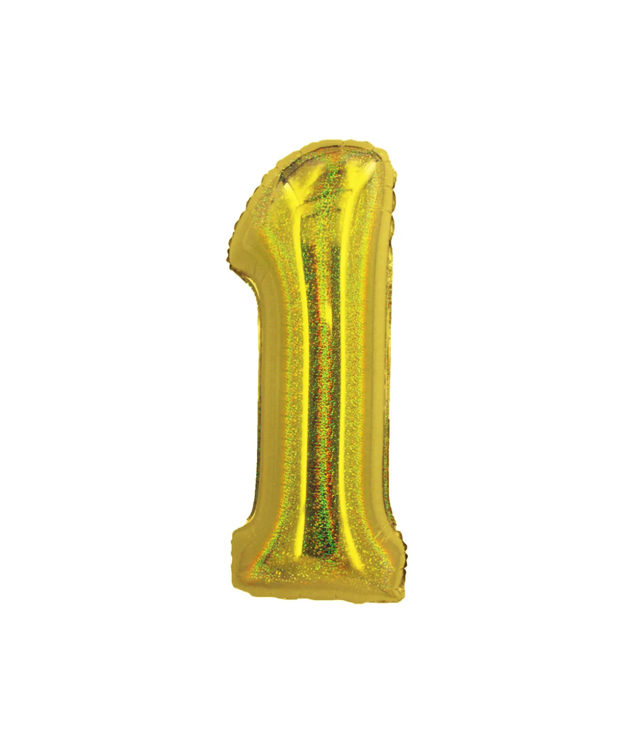 Gold Holographic Foil Number Balloon 1