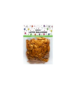 Gold Latex Plain Balloons 5inch 50pk