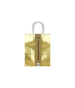 Gold Matte Medium Paper Bags 27cm 3pk