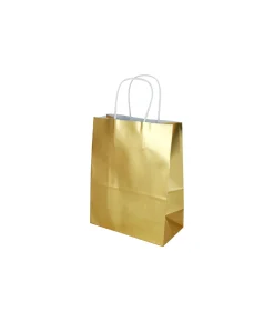 Gold Matte Medium Paper Bags 27cm 3pk