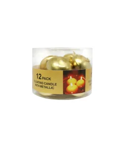 Gold Metallic Floating Candles 12pk
