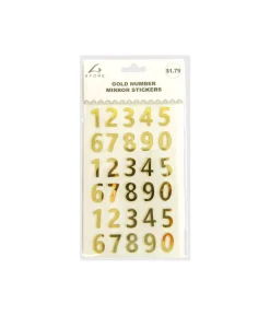 Gold Number Mirror Stickers