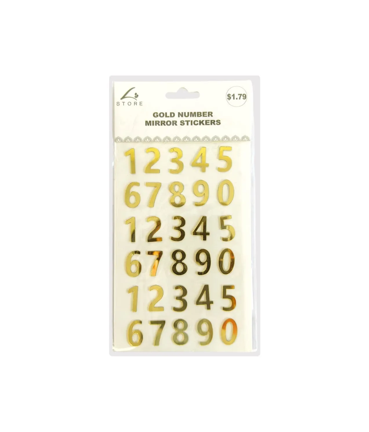 Gold Number Mirror Stickers