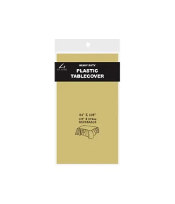 Gold Plastic Tablecover 137x274cm