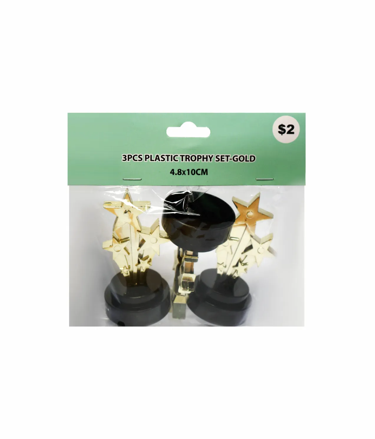 Gold Plastic Trophy Set 3pc