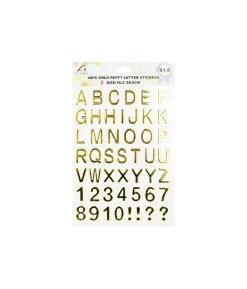 Gold Puffy Letter Stickers 48pc