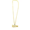 Gold Rock Star Metal Bling Necklace 70cm
