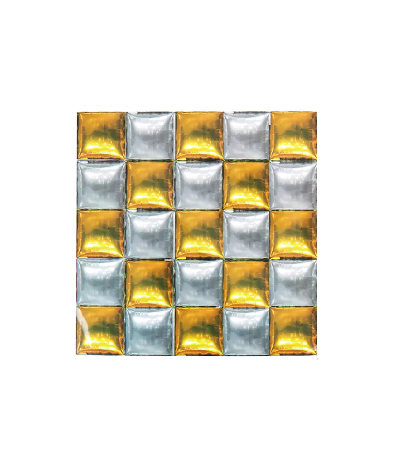 Gold & Silver Double-Sided Square Foil Balloon 25pc
