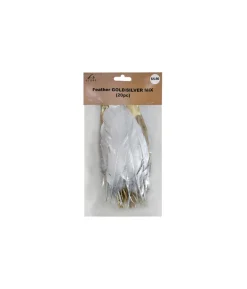 Gold & Silver Mixed Feathers 20pc