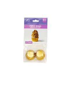 Gold Small Paper Cupcake Cups 75pcs