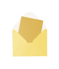Gold Small Pearlised Cards & Envelopes Set 12pc