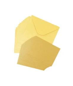 Gold Small Pearlised Cards & Envelopes Set 12pc