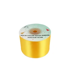 Gold Solid Colour Satin Ribbon 5cm