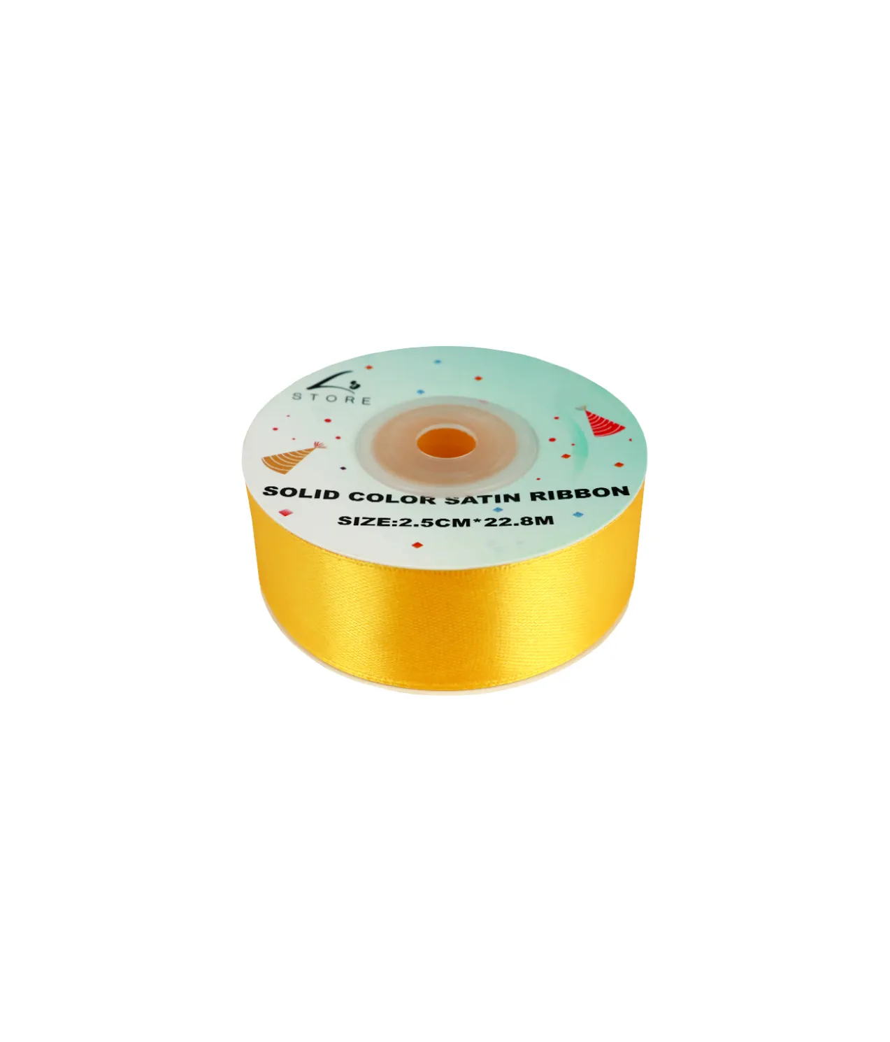 Gold Solid Colour Satin Ribbon 2.5cm
