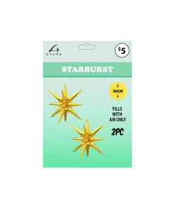 Gold Starburst 2pc 56cm