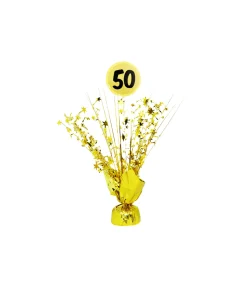 Gold 50th Birthday Table Centerpiece