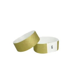Gold Tyvek Wristbands With Coding 50pc